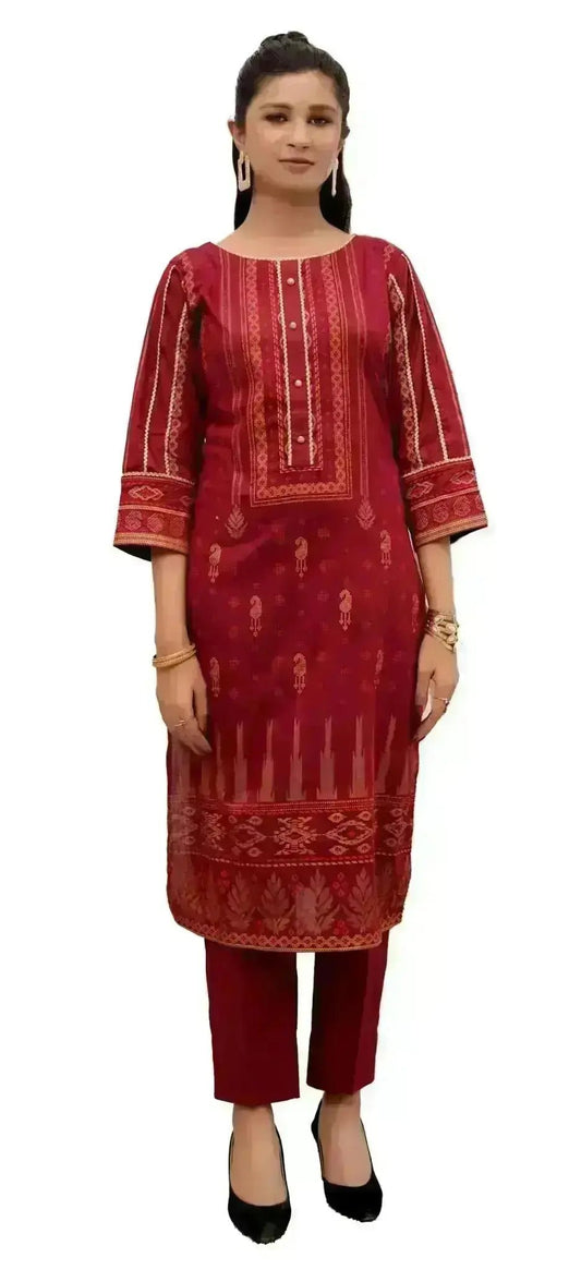 IshDeena Indian Kurta Set for Women: Cotton Fabric, Casual & Festive, 2-Piece Printed Kurta, Office Wear Plus Size M-3XL - IshDeena