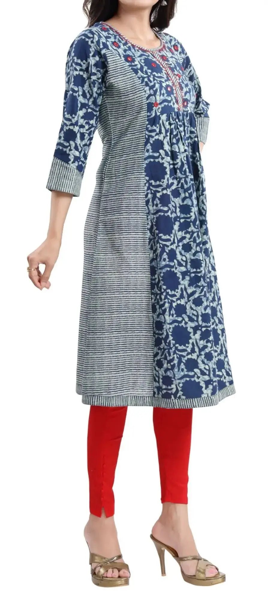 IshDeena Indian Kurtis for Women Indian Style Cotton Tunics Womens Tops Kurta & Peplum - IshDeena