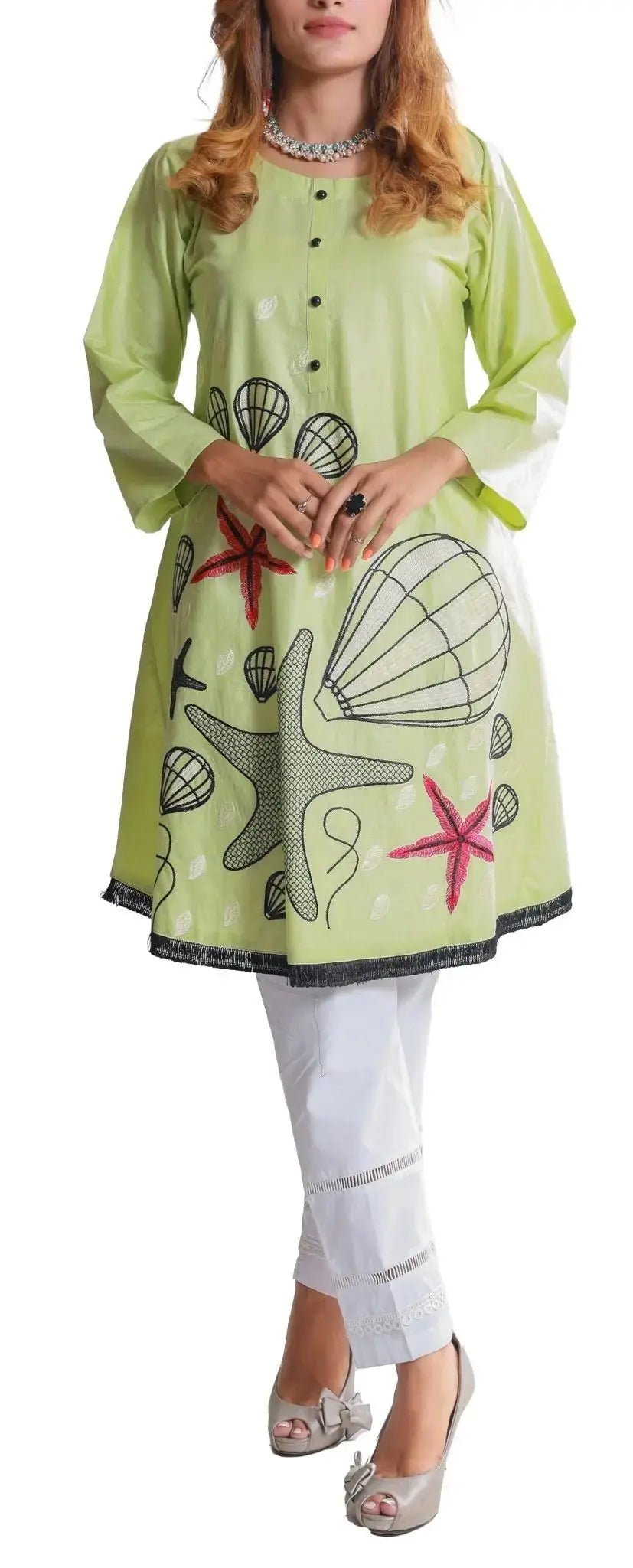 IshDeena Indian Kurtis for Women Indian Style Cotton Tunics Womens Tops Summer Embroidered - IshDeena