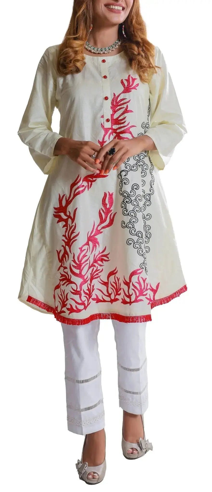 IshDeena Indian Kurtis for Women Indian Style Cotton Tunics Womens Tops Summer Embroidered - IshDeena