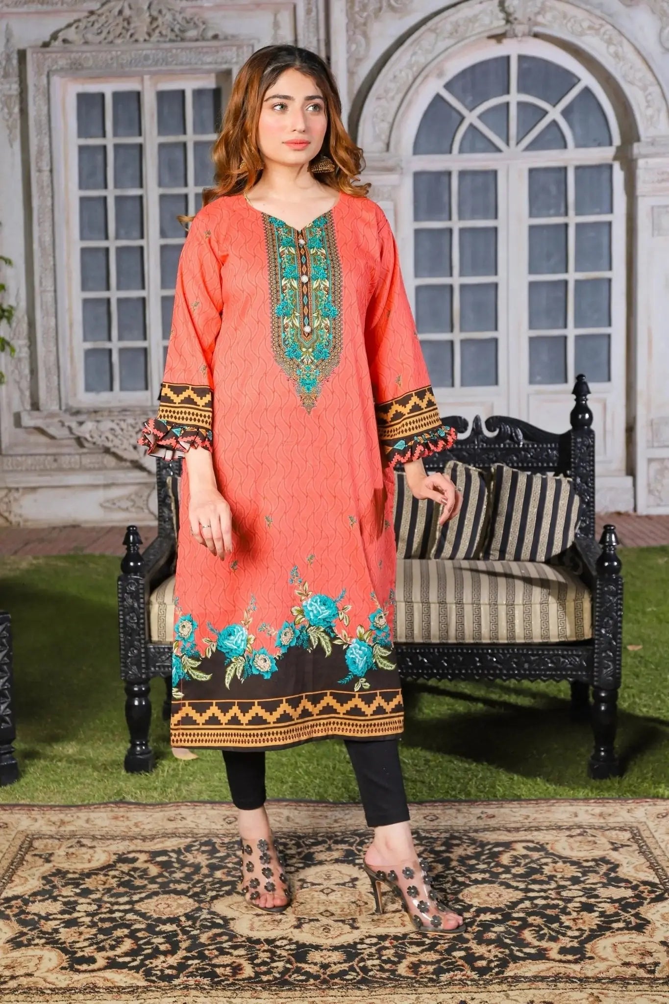 IshDeena Indian Kurtis for Women Pakistani Kurtis for Women Indian Style Cotton Long Top - IshDeena