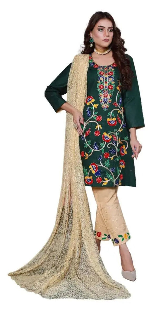 IshDeena Indian Pakistani Women Dresses Ready to Wear Salwar Kameez Cotton Aari Embroidery - IshDeena