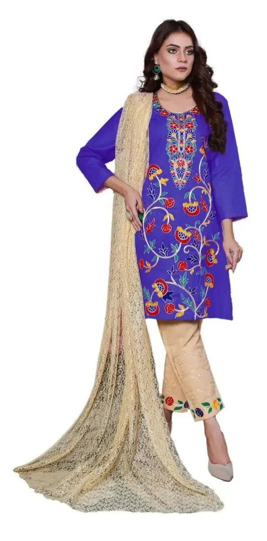 IshDeena Indian Pakistani Women Dresses Ready to Wear Salwar Kameez Cotton Aari Embroidery - IshDeena