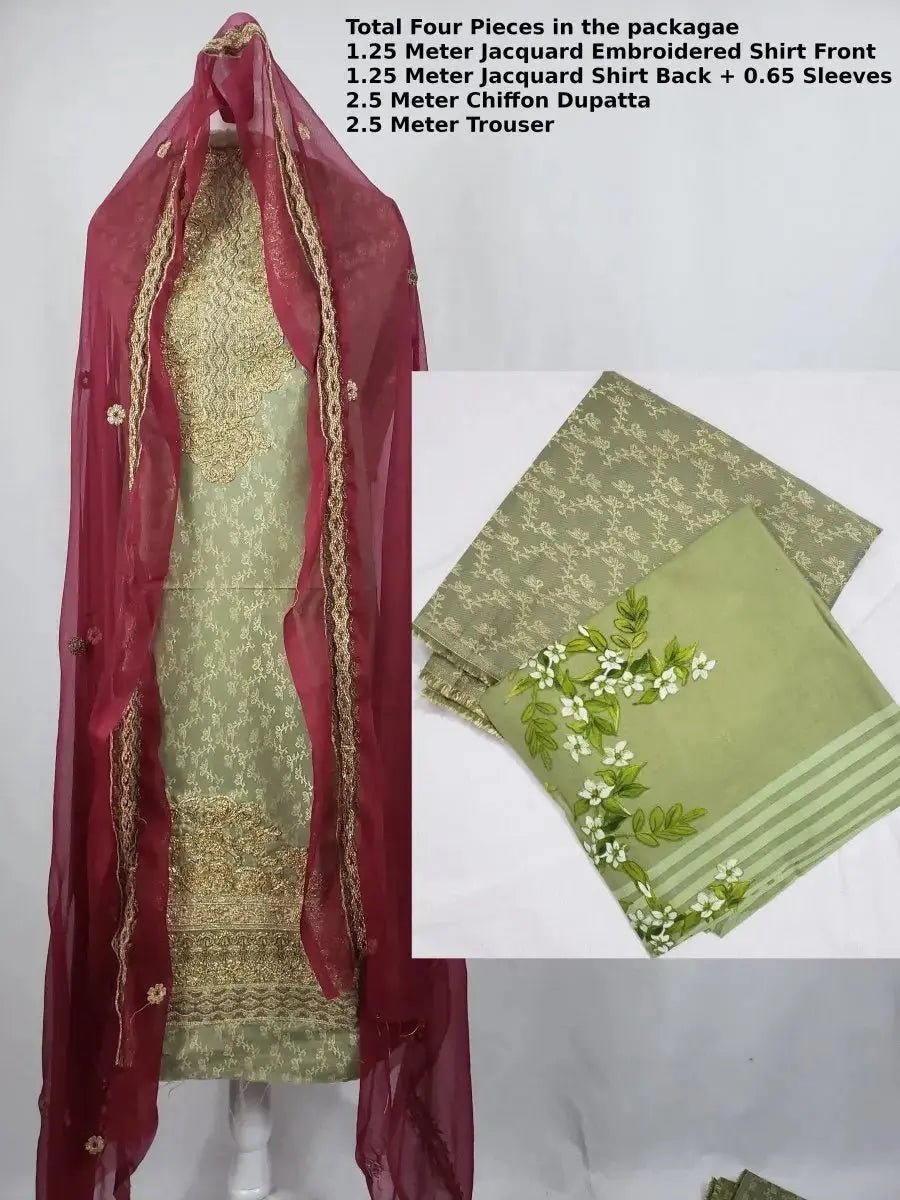 IshDeena Pakistani Dress Apparel Fabric for Women. Shirt. Trousers, and Dupatta - IshDeena