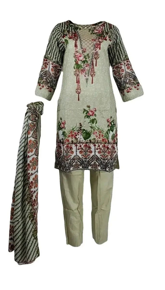 IshDeena Pakistani Dresses for Women Ready to Wear Salwar Kameez Ladies Suit - 3 Piece (Extra Small, Beige - Printed-Vol3) - IshDeena