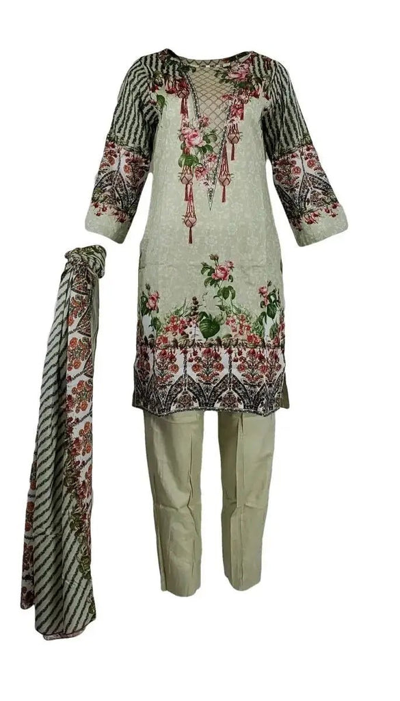 IshDeena Pakistani Dresses for Women Ready to Wear Salwar Kameez Ladies Suit - 3 Piece (Extra Small, Beige - Printed-Vol3) - IshDeena
