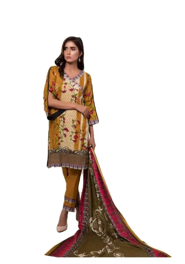 IshDeena Pakistani Dresses for Women Ready to Wear Salwar Kameez Ladies Suit - 3 Piece (Extra Small, Dark Yellow-Printed Vol2) - IshDeena