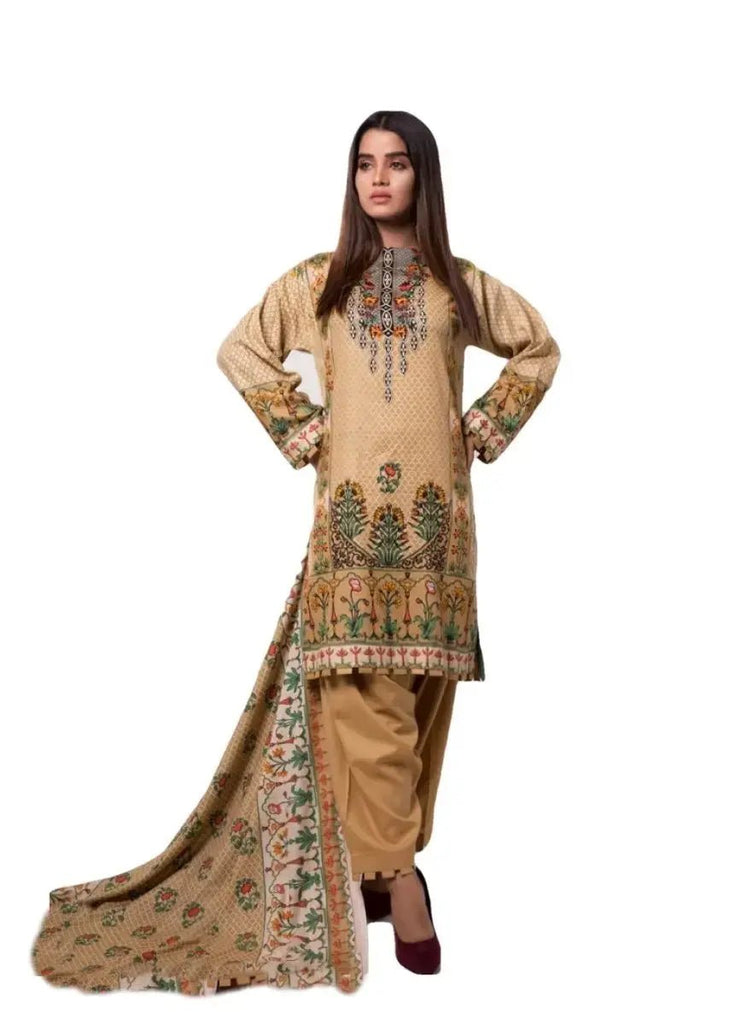 IshDeena Pakistani Dresses for Women Ready to Wear Salwar Kameez Ladies Suit - 3 Piece (Small, Almond-Printed Vol2) - IshDeena