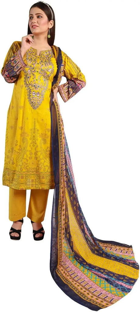 IshDeena Pakistani Lawn Salwar Kameez Indian Dresses for Women Ready to Wear Embroidered - IshDeena