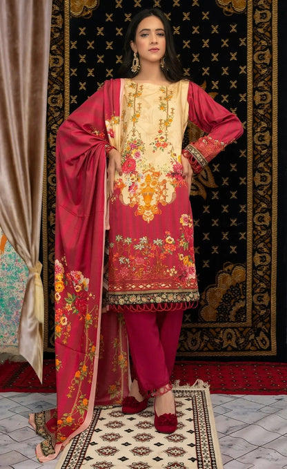 IshDeena Pakistani Linen Salwar Kameez Indian Dresses for Women Ready to Wear 3 Pieces - IshDeena