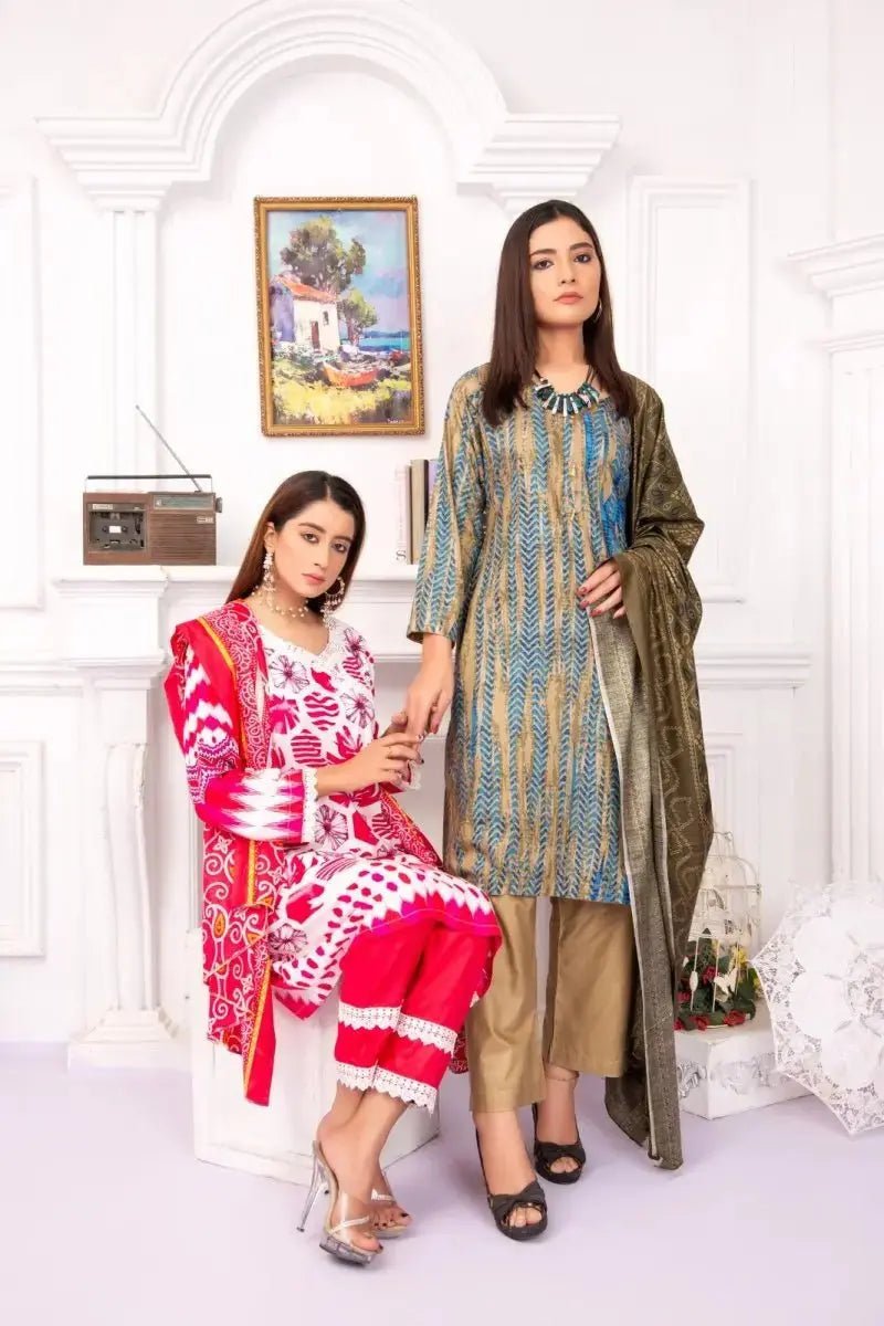 IshDeena Pakistani Salwar Kameez Women Dresses Stitched 3 Pieces Suits - Sadaf Collection - IshDeena