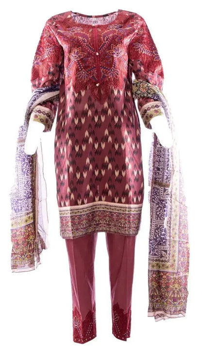 IshDeena Pakistani Women Dresses Stitched Three Pieces Suit S - 3XL - Al Noor Collection - IshDeena