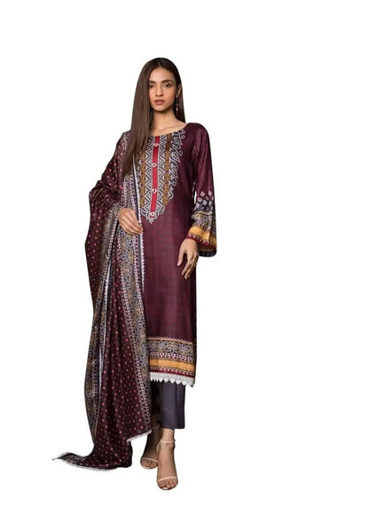 IshDeena Printed Pakistani Dresses for Women Unstitched -Three Piece Linen Suit - IshDeena