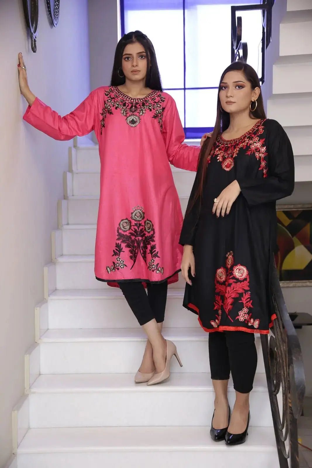 IshDeena Ready to Wear Cotton Kurti / Tunic for Women (S, Black) - IshDeena