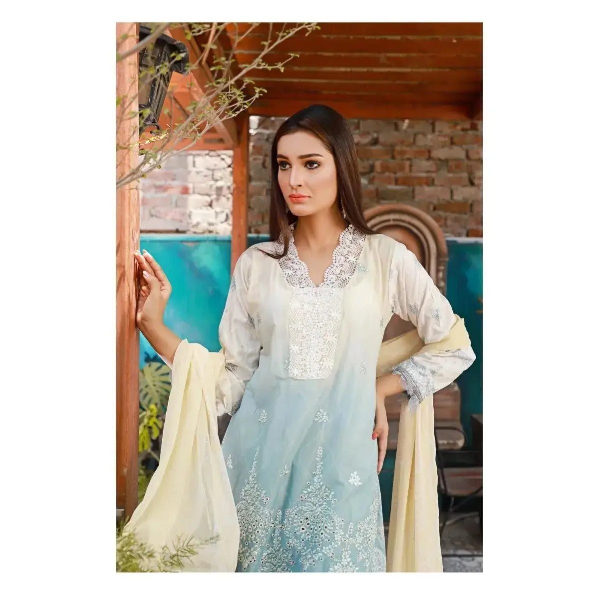 IshDeena Ready to Wear Embroidered Lawn Pakistani Dresses for Women Shalwar, Kameez with Dupatta - Three Piece Set - IshDeena