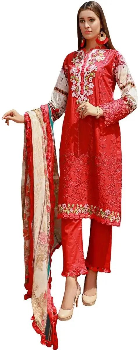 IshDeena Ready to Wear Embroidered Lawn Pakistani Dresses for Women Shalwar, Kameez with Dupatta - Three Piece Set - IshDeena