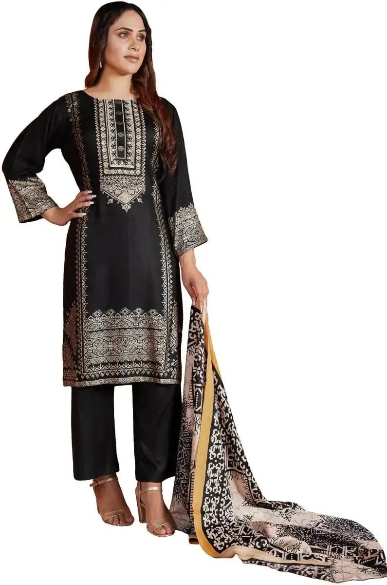 IshDeena Ready to Wear Embroidered Linen Pakistani Dresses for Women Shalwar, Kameez with Dupatta - Three Piece Set - IshDeena