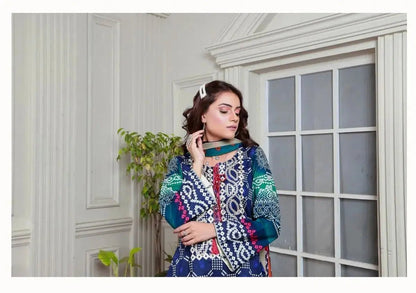 Ready to Wear Embroidered Lawn Pakistani Dresses for Women Shalwar, Kameez with Dupatta - Three Piece Set - IshDeena