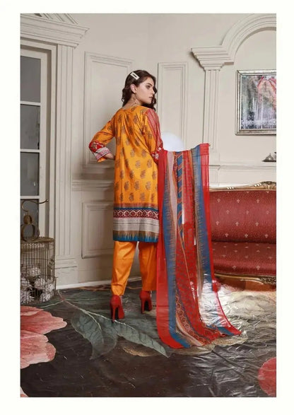 Ready to Wear Embroidered Lawn Pakistani Dresses for Women Shalwar, Kameez with Dupatta - Three Piece Set - IshDeena