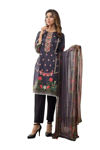 Ready to Wear Embroidered Lawn Pakistani Dresses for Women Shalwar, Kameez with Dupatta - Three Piece Set - IshDeena