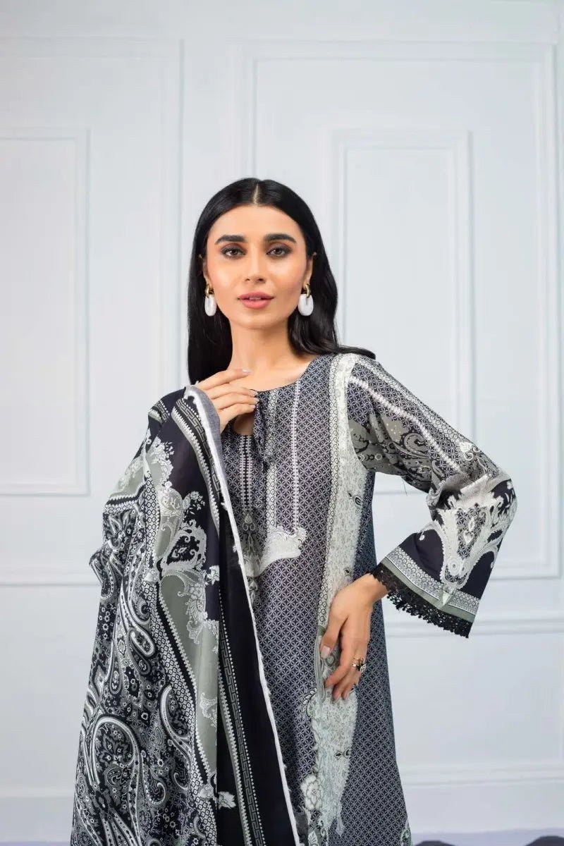 Ready to Wear Printed Lawn Pakistani Dresses for Women Shalwar, Kameez with Dupatta - Three Piece Set - IshDeena