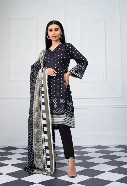 Ready to Wear Printed Lawn Pakistani Dresses for Women Shalwar, Kameez with Dupatta - Three Piece Set - IshDeena