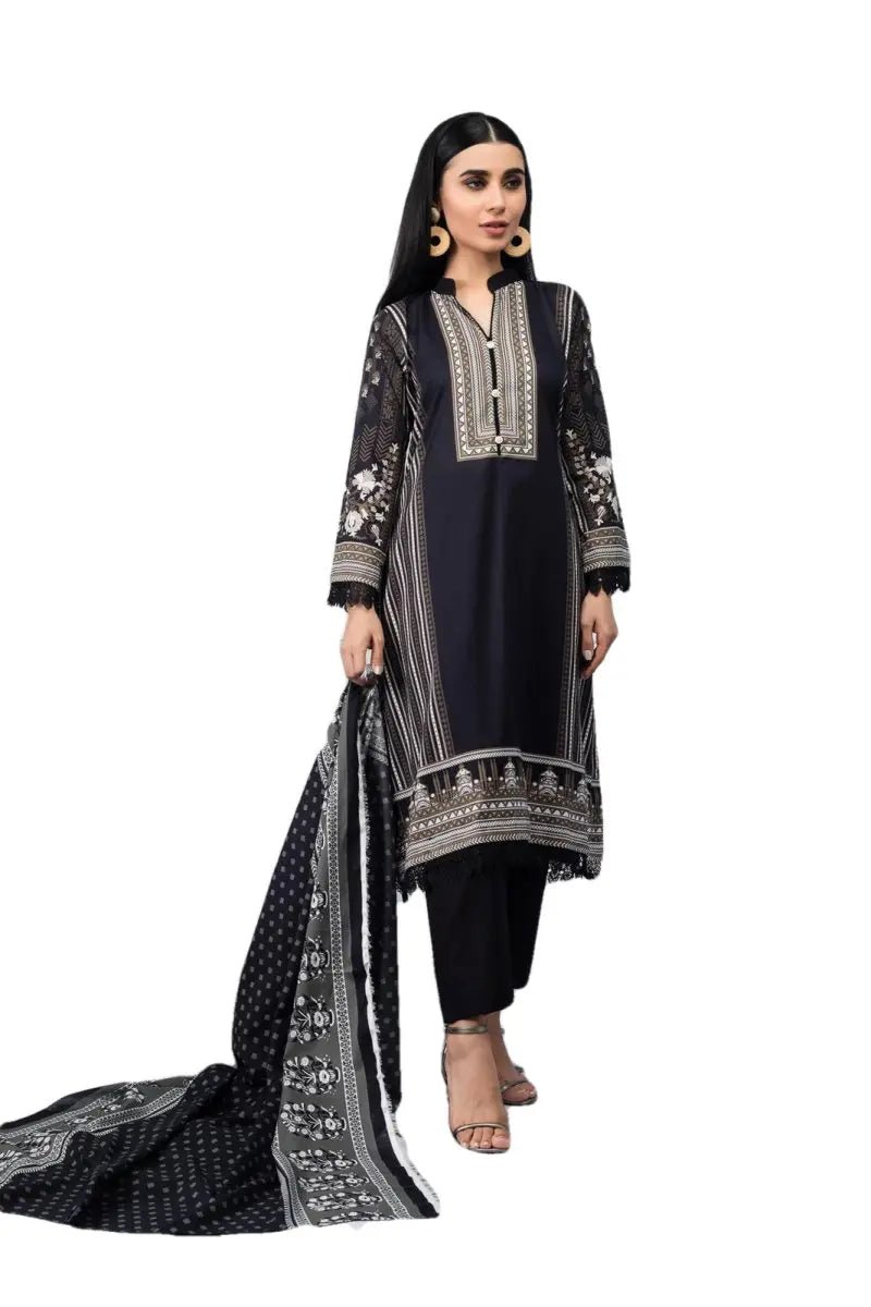 Ready to Wear Printed Lawn Pakistani Dresses for Women Shalwar, Kameez with Dupatta - Three Piece Set - IshDeena