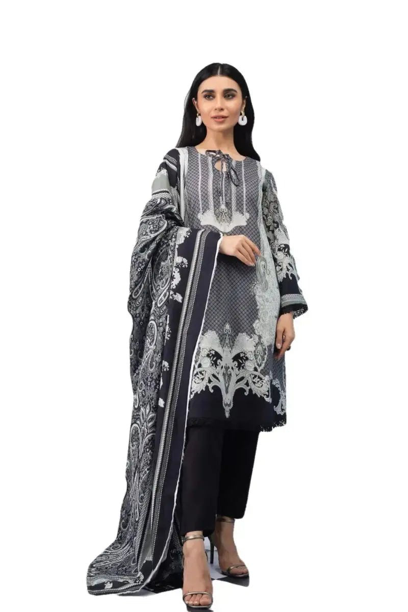 Ready to Wear Printed Lawn Pakistani Dresses for Women Shalwar, Kameez with Dupatta - Three Piece Set - IshDeena