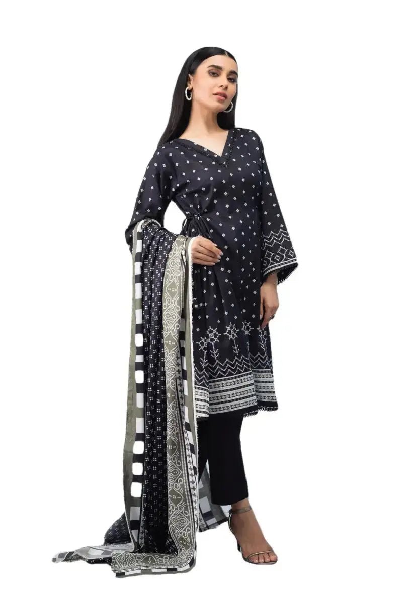 Ready to Wear Printed Lawn Pakistani Dresses for Women Shalwar, Kameez with Dupatta - Three Piece Set - IshDeena