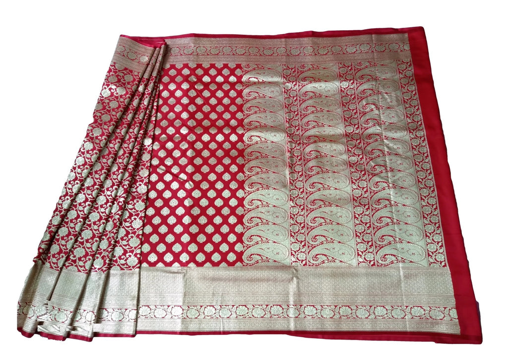 Sari - Handloom Art and Cotton Silk Saris Indian Ethic Traditional Wear (Marooon-Weaved-sr1, Handloom Art Silk) - IshDeena