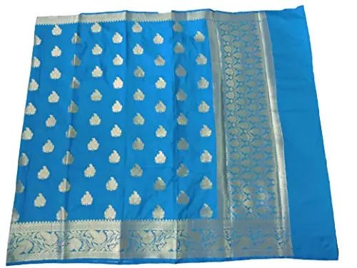 Sari - Handloom Art and Cotton Silk Saris Indian Ethic Traditional Wear (Sky Blue-Weaved-sr2, Art Silk) - IshDeena