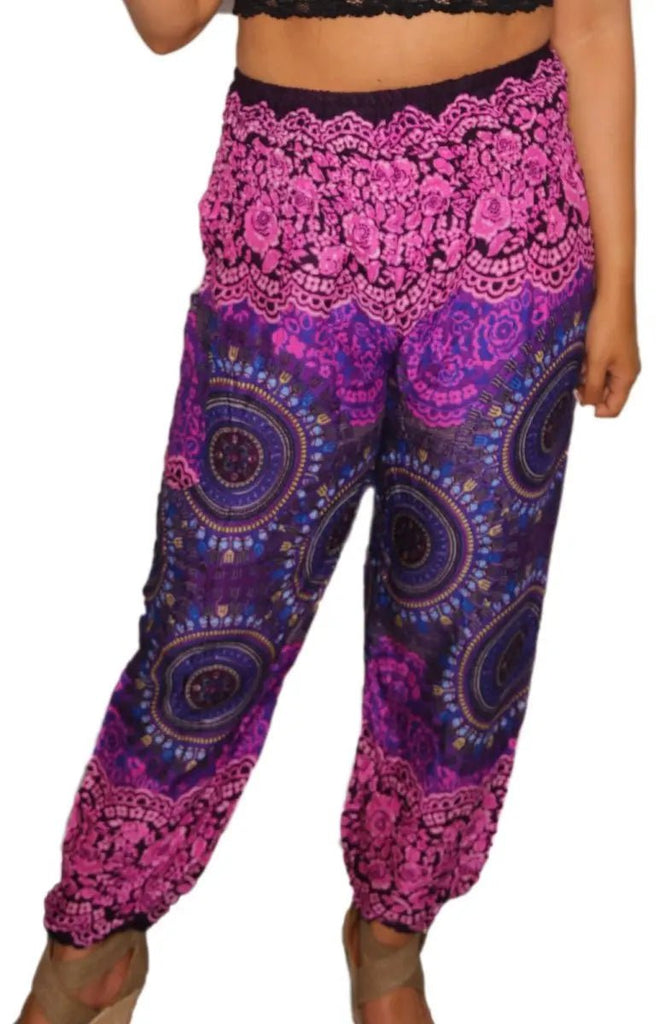 Yoga Pants - Comfortable Women Pants/Pajamas - Yoga, Harem, Beach, Lounge, Bohemian One Size - IshDeena