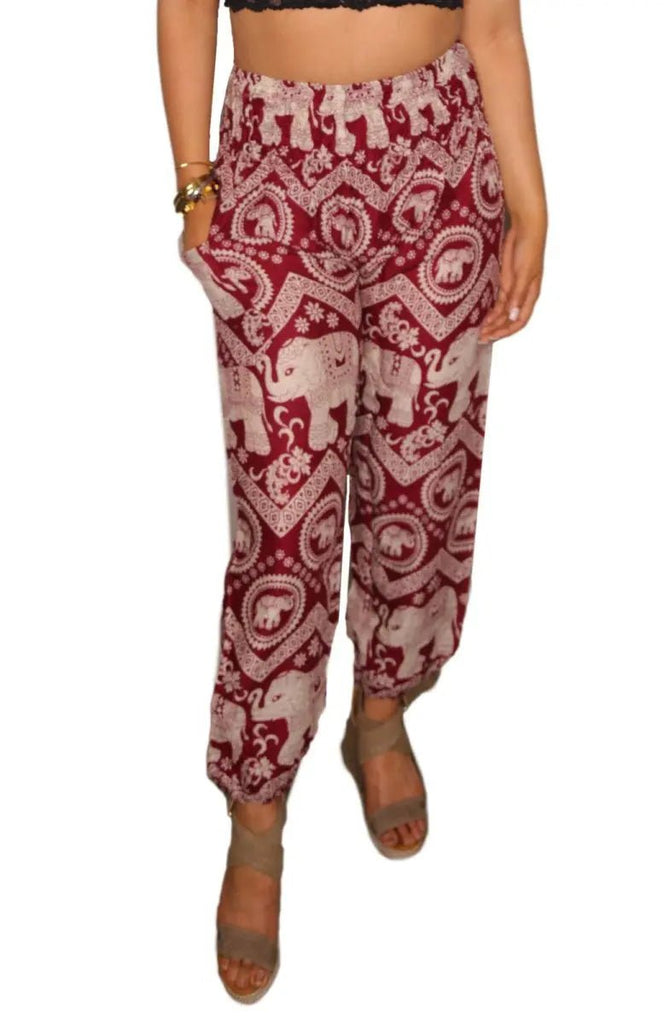 Yoga Pants - Comfortable Women Pants/Pajamas - Yoga, Harem, Beach, Lounge, Bohemian One Size - IshDeena