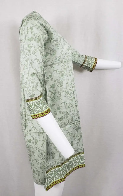 Elegant Cotton Kurtis for Women Ready to Wear Tunic Tops for Ladies - 1 Piece (Green) - IshDeena