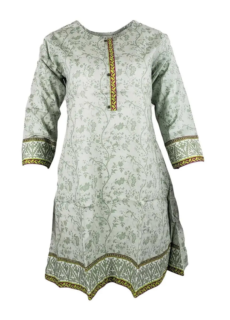 Elegant Cotton Kurtis for Women Ready to Wear Tunic Tops for Ladies - 1 Piece (Green) - IshDeena