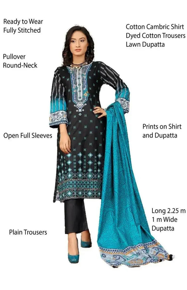 IshDeena Cotton Cambric Salwar Kameez Indian Pakistani Women Dresses - Kapaas Collection - IshDeena