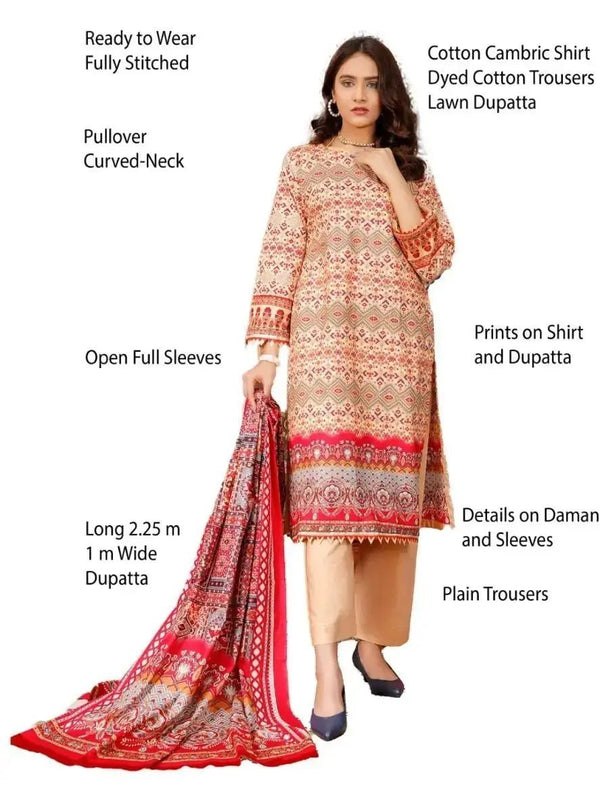 IshDeena Cotton Cambric Salwar Kameez Indian Pakistani Women Dresses - Kapaas Collection - IshDeena