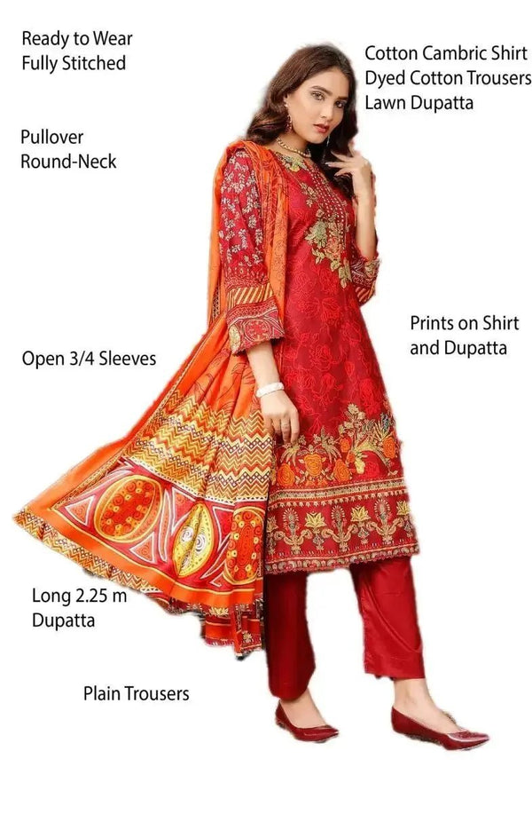 IshDeena Cotton Cambric Salwar Kameez Indian Pakistani Women Dresses - Kapaas Collection - IshDeena