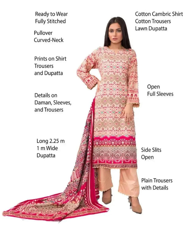 IshDeena Cotton Cambric Salwar Kameez Indian Pakistani Women Dresses - Kapaas Collection - IshDeena