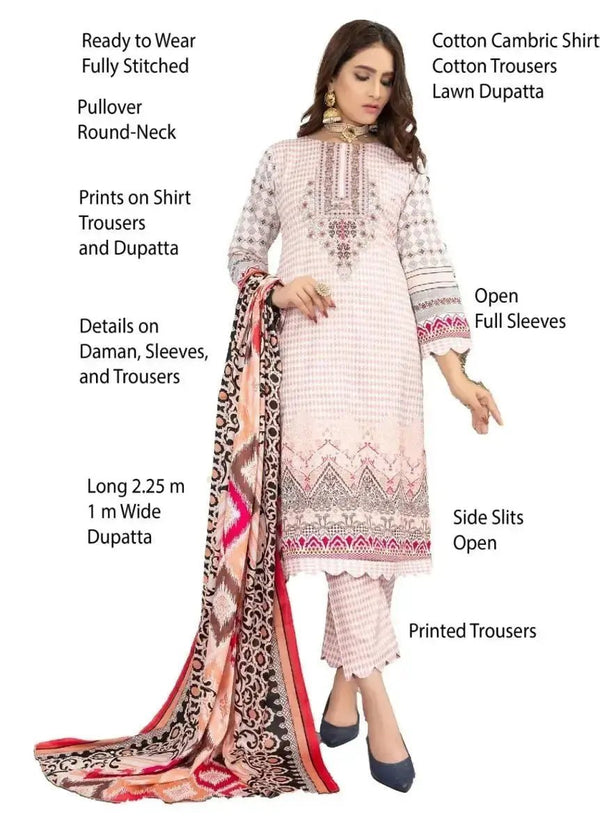 IshDeena Cotton Cambric Salwar Kameez Indian Pakistani Women Dresses - Kapaas Collection - IshDeena