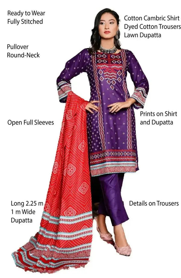 IshDeena Cotton Cambric Salwar Kameez Indian Pakistani Women Dresses - Kapaas Collection - IshDeena