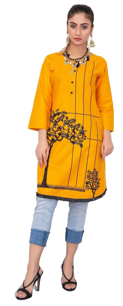 IshDeena Indian Kurtis for Women Indian Style Cotton Tunics Womens Tops Summer Embroidered - IshDeena