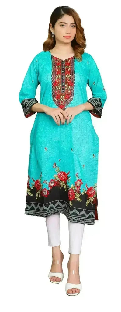 IshDeena Indian Kurtis for Women Pakistani Kurtis for Women Indian Style Cotton Long Top - IshDeena