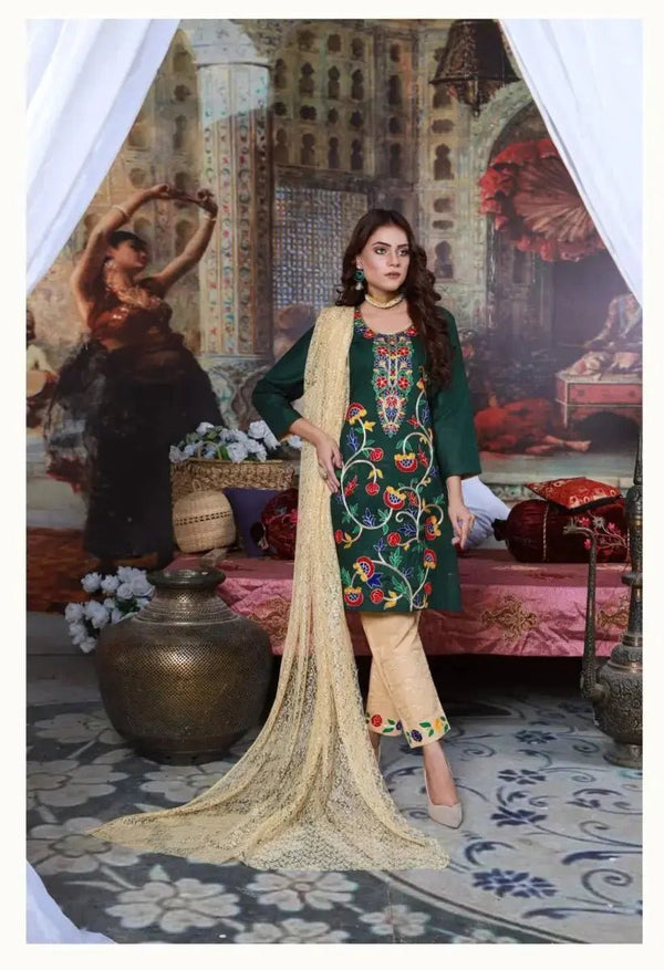 IshDeena Indian Pakistani Women Dresses Ready to Wear Salwar Kameez Cotton Aari Embroidery - IshDeena