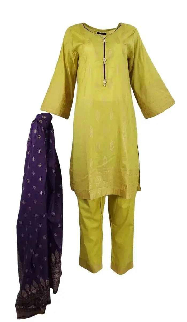 IshDeena Pakistani Dresses for Women Ready to Wear Salwar, Kameez & Dupatta Ladies Suit - Three Piece Printed ( Yellow - RBP-vol1)