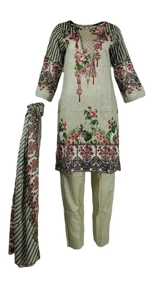 IshDeena Pakistani Dresses for Women Ready to Wear Salwar Kameez Ladies Suit - 3 Piece (Extra Small, Beige - Printed-Vol3)