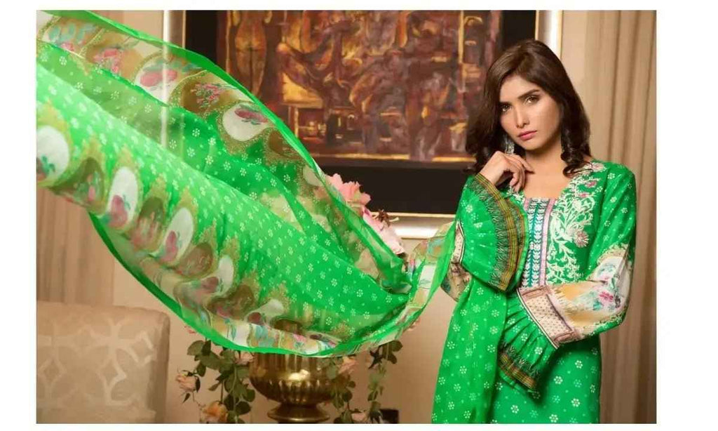 IshDeena Pakistani Dresses for Women Ready to Wear Salwar Kameez Ladies Suit - 3 Piece (Extra Small, Green - Embroidery Vol3)