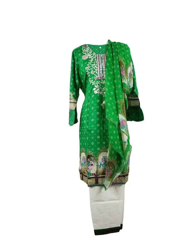 IshDeena Pakistani Dresses for Women Ready to Wear Salwar Kameez Ladies Suit - 3 Piece (Small, Green - Embroidery Vol3)