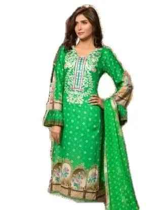 IshDeena Pakistani Dresses for Women Ready to Wear Salwar Kameez Ladies Suit - 3 Piece (Small, Green - Embroidery Vol3)