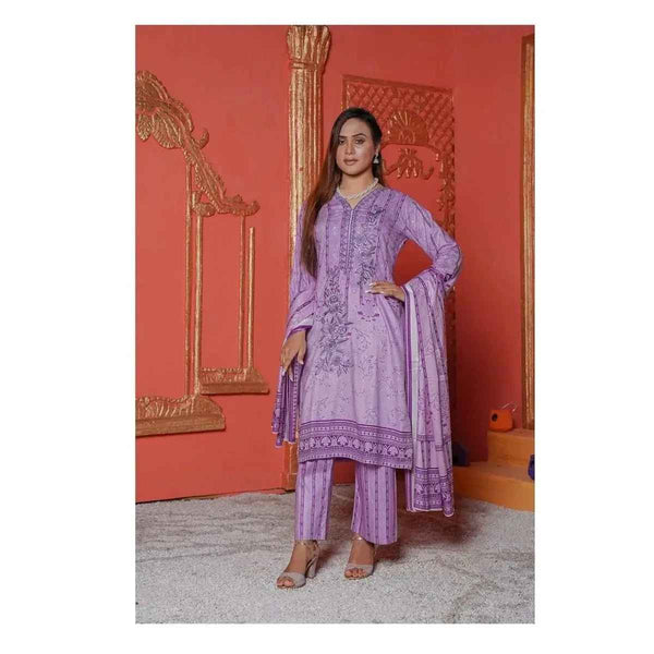 IshDeena Ready to Wear Embroidered Linen Pakistani Dresses for Women Shalwar, Kameez with Dupatta - Three Piece Set